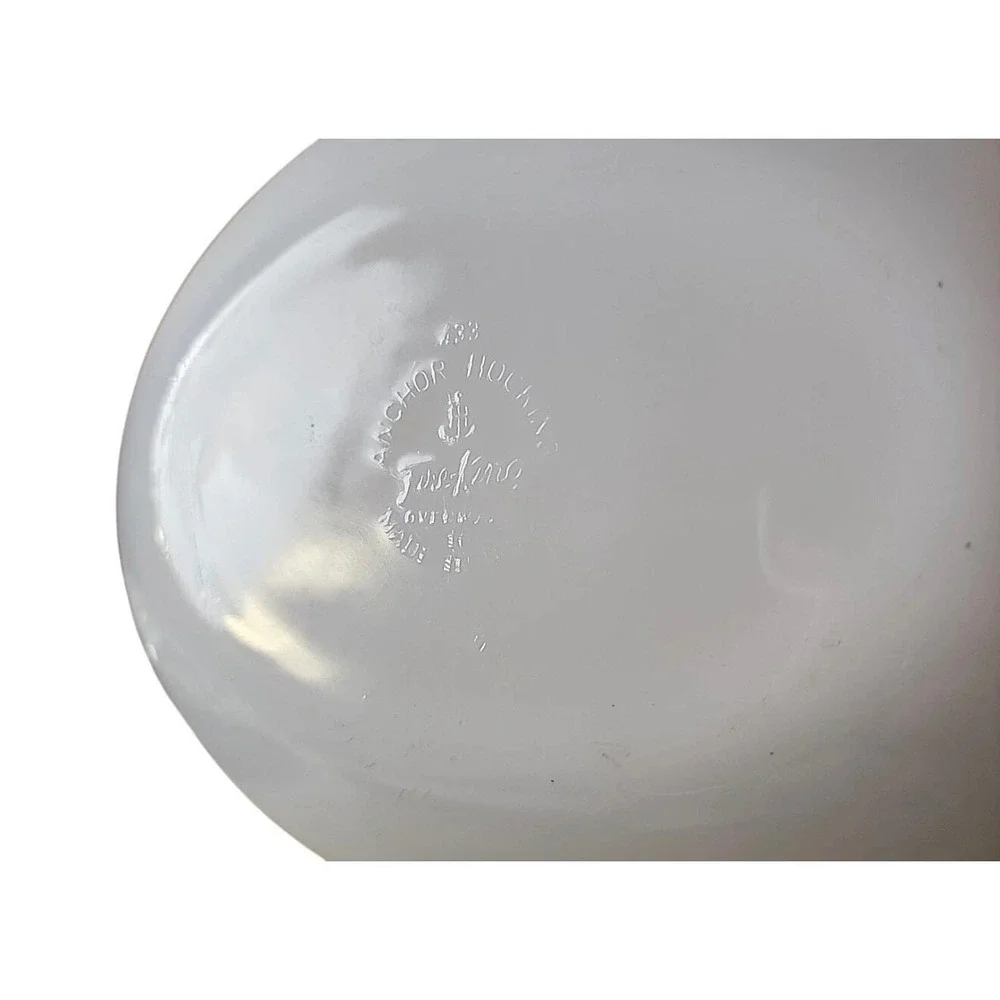 Anchor Hocking Fire-King Blue Cornflower Milk Glass Oval Casserole Dish Medium